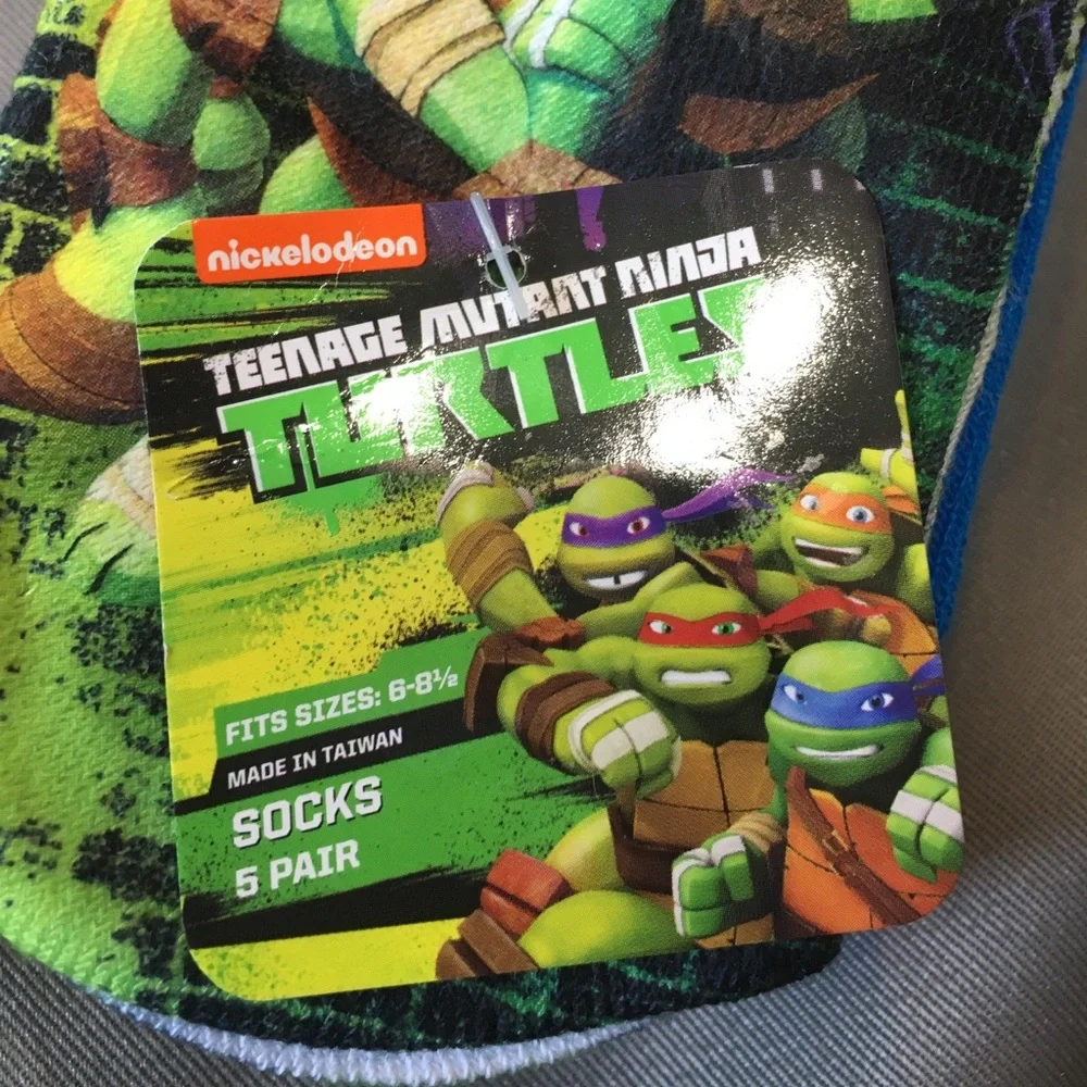 Teenage Mutant Ninja Turtle Socks, 5 Pack, Green